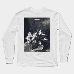 Black and white photography of decorative flower arrangement Long Sleeve T-Shirt